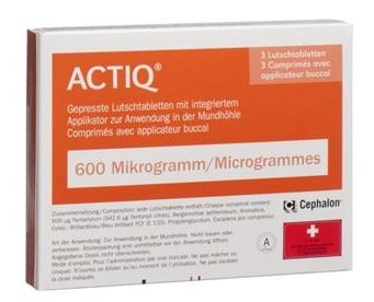 Actiq 600 mcg buccal tablets with integrated applicator 30st (Narkotika)